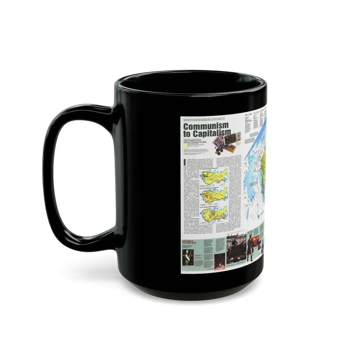Russia - Communism to Capitalism (1993) (Map) Black Coffee Mug - Go Mug Yourself
