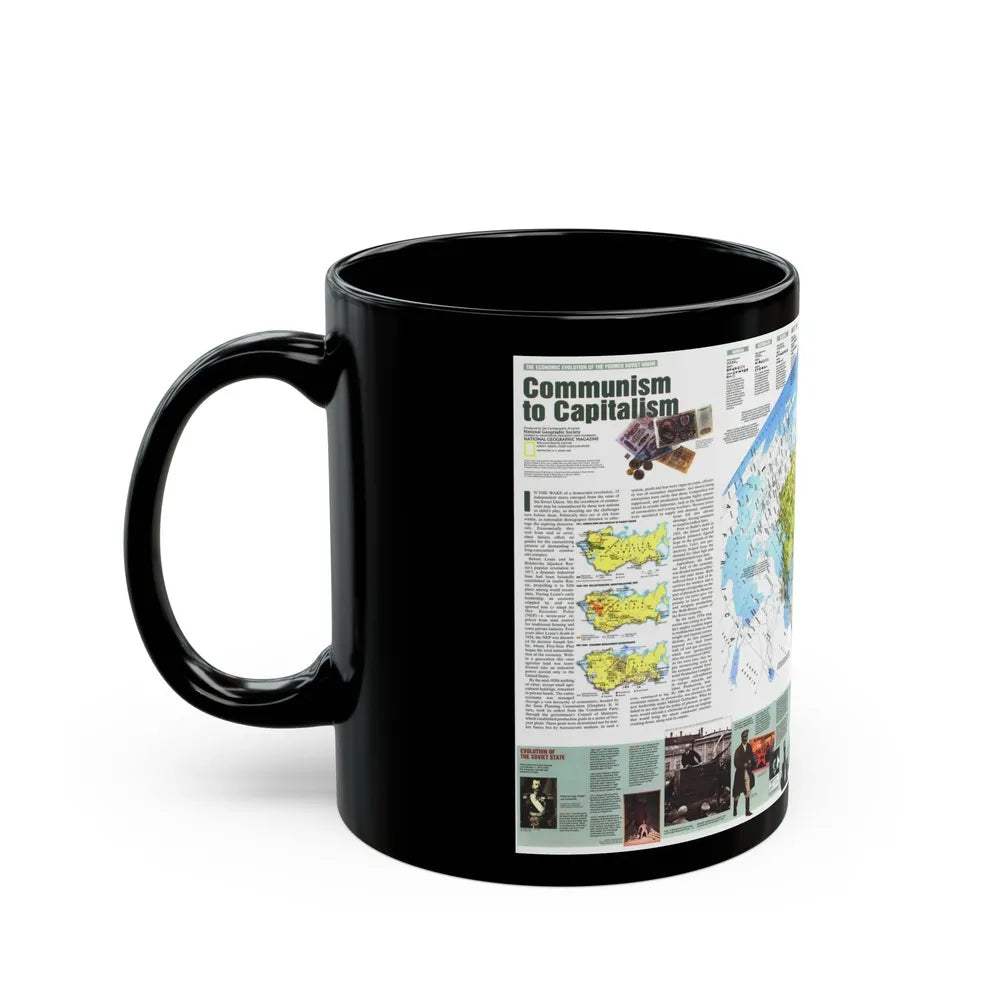 Russia - Communism to Capitalism (1993) (Map) Black Coffee Mug-Go Mug Yourself