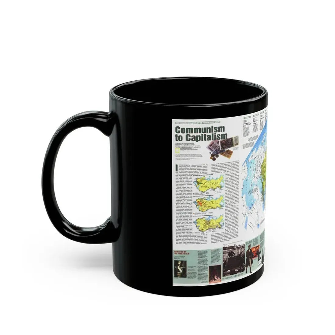 Russia - Communism to Capitalism (1993) (Map) Black Coffee Mug - Go Mug Yourself
