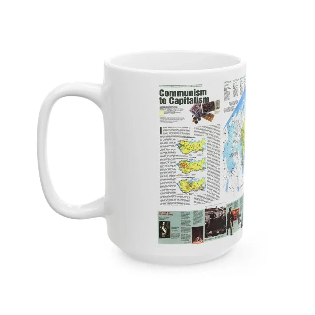Russia - Communism to Capitalism (1993) (Map) White Coffee Mug - Go Mug Yourself