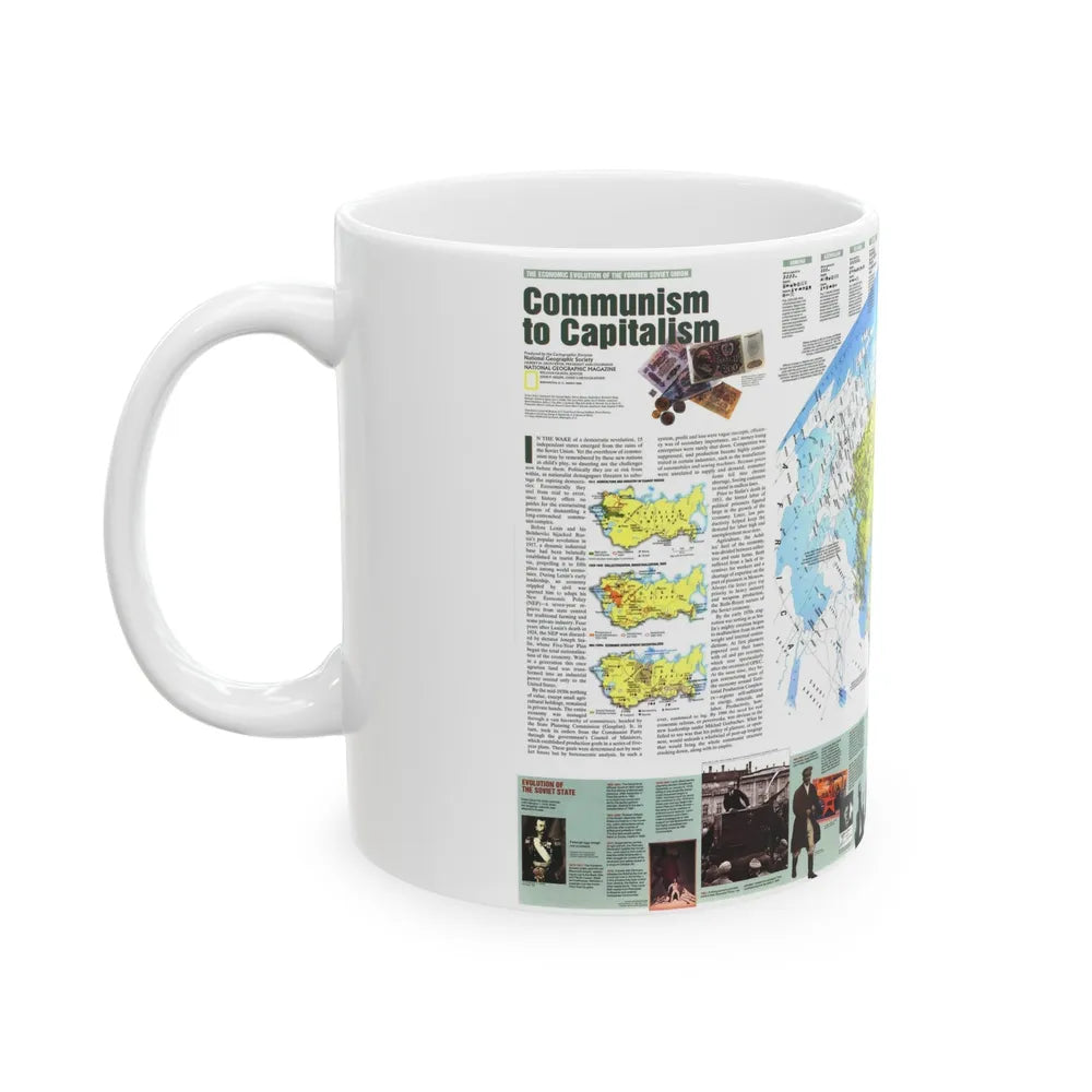 Russia - Communism to Capitalism (1993) (Map) White Coffee Mug-Go Mug Yourself