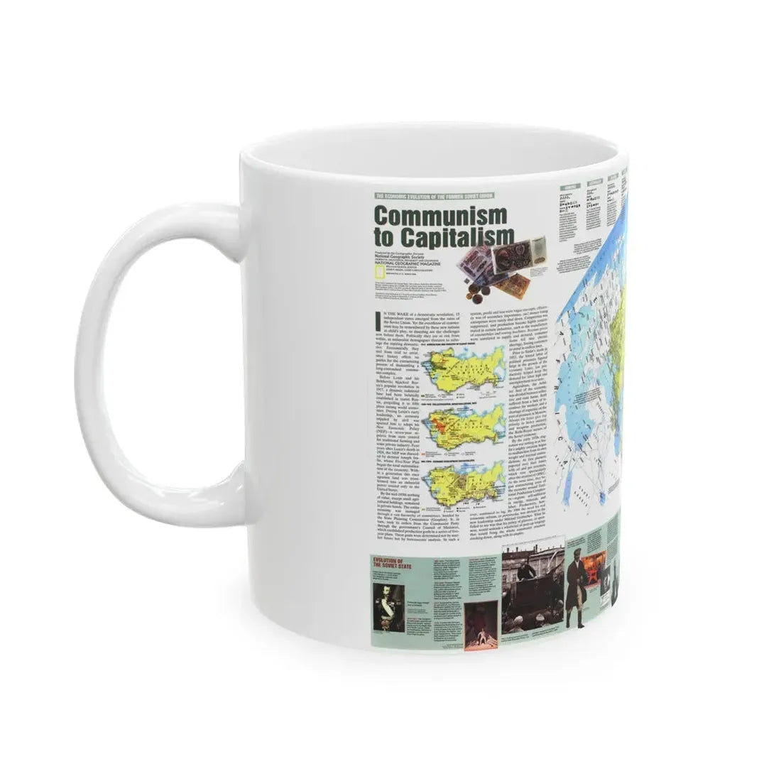 Russia - Communism to Capitalism (1993) (Map) White Coffee Mug - Go Mug Yourself