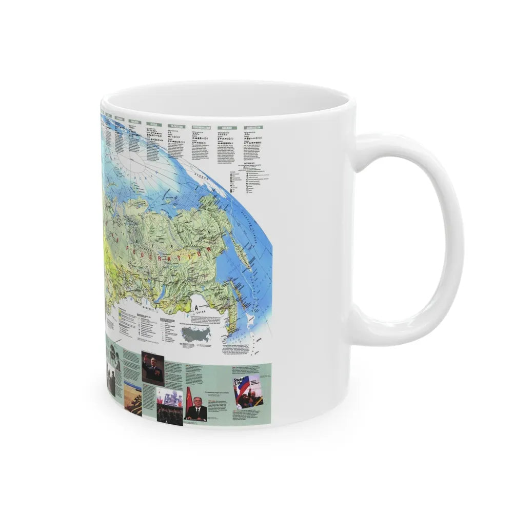 Russia - Communism to Capitalism (1993) (Map) White Coffee Mug-Go Mug Yourself