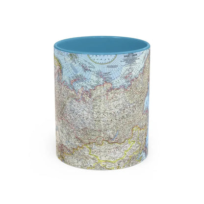 Russia - Eastern Soviet Union (1967) (Map) Accent Coffee Mug 11oz Light Blue - Go Mug Yourself