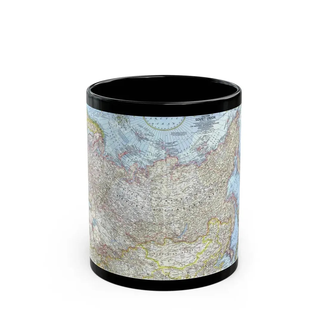 Russia - Eastern Soviet Union (1967) (Map) Black Coffee Mug 11oz - Go Mug Yourself