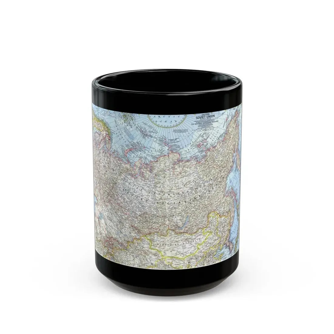 Russia - Eastern Soviet Union (1967) (Map) Black Coffee Mug 15oz - Go Mug Yourself