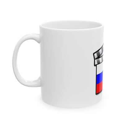Russia film clapperboard (Russia) White Coffee Mug - Go Mug Yourself