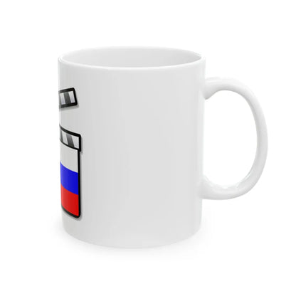 Russia film clapperboard (Russia) White Coffee Mug - Go Mug Yourself