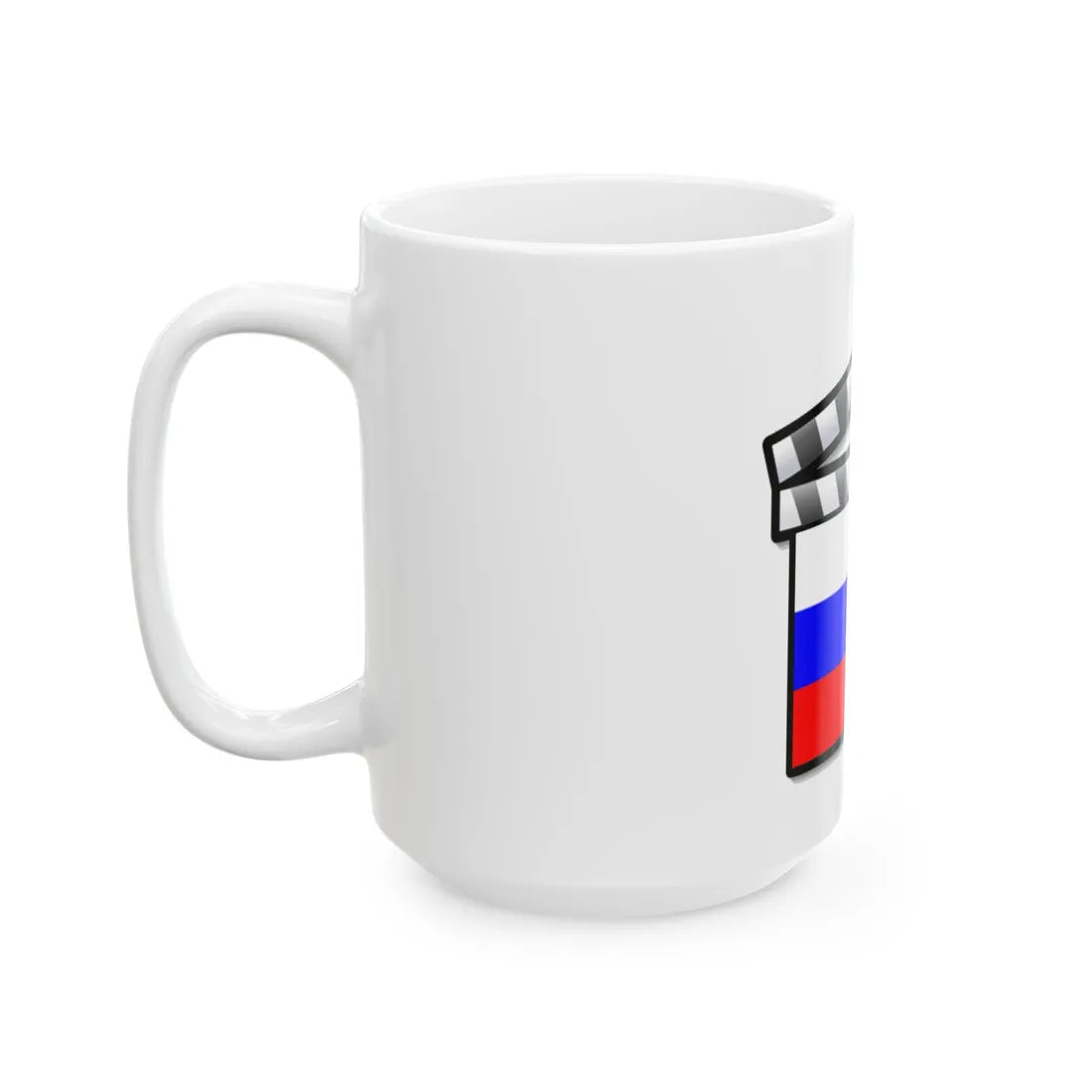Russia film clapperboard (Russia) White Coffee Mug - Go Mug Yourself