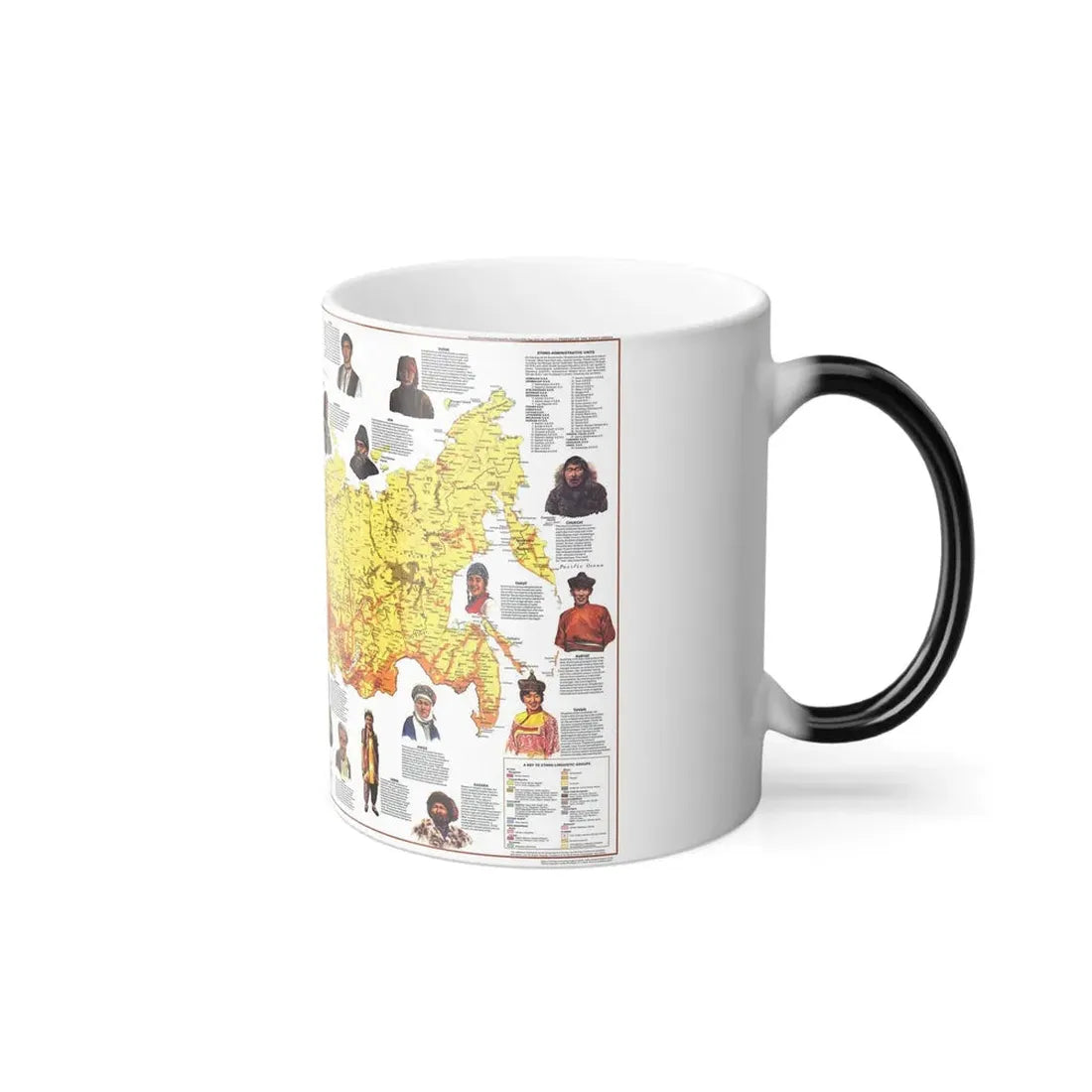 Russia - Peoples of the Soviet Union (1976) (Map) Color Changing Mug 11oz - Go Mug Yourself