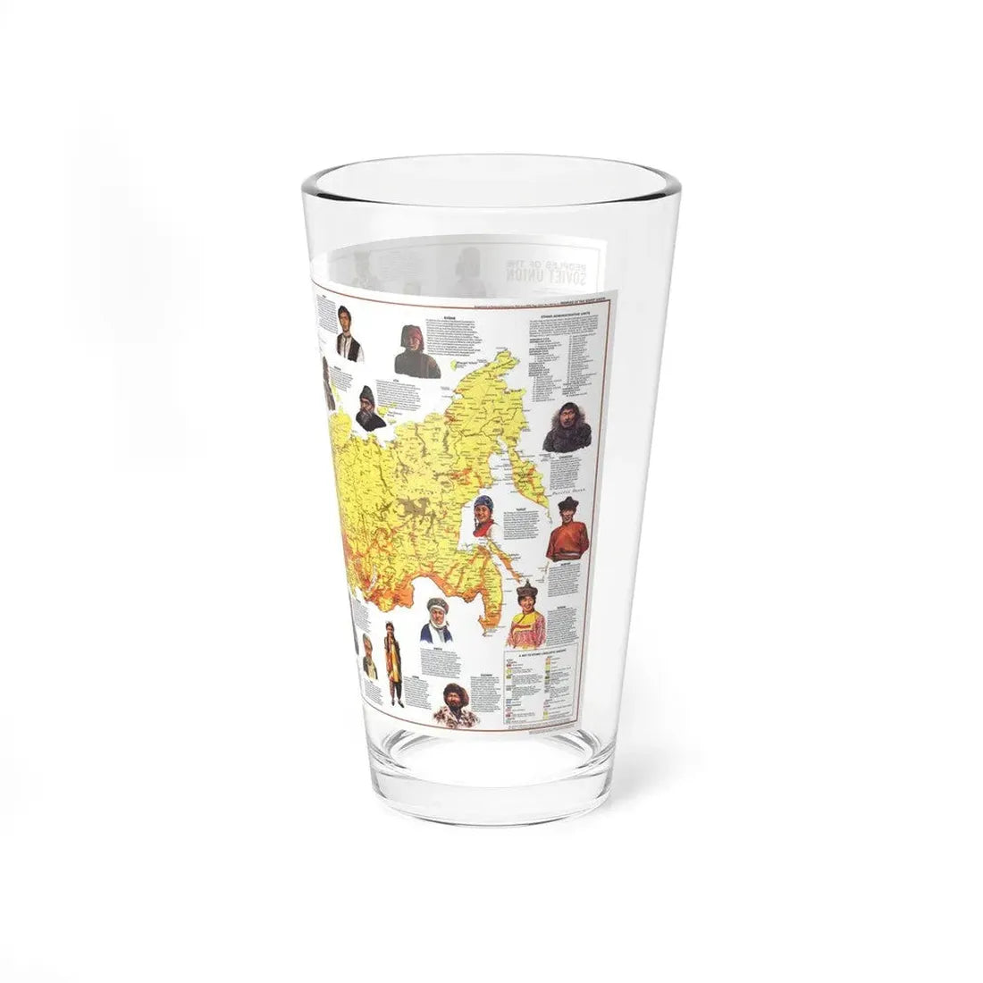 Russia - Peoples of the Soviet Union (1976) (Map) Pint Glass 16oz - Go Mug Yourself