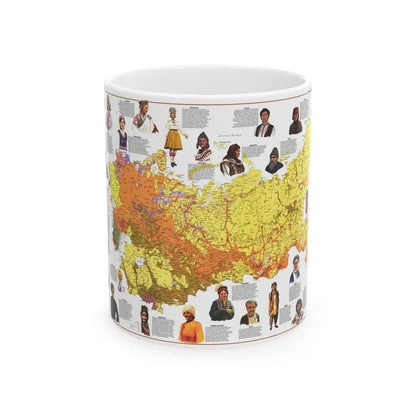Russia - Peoples of the Soviet Union (1976) (Map) White Coffee Mug 11oz - Go Mug Yourself
