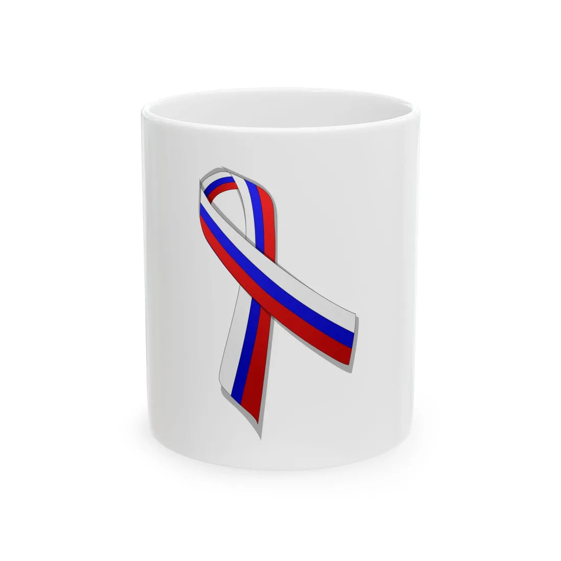 Russia ribbon (Russia) White Coffee Mug 11oz - Go Mug Yourself