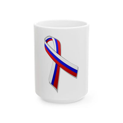 Russia ribbon (Russia) White Coffee Mug 15oz - Go Mug Yourself