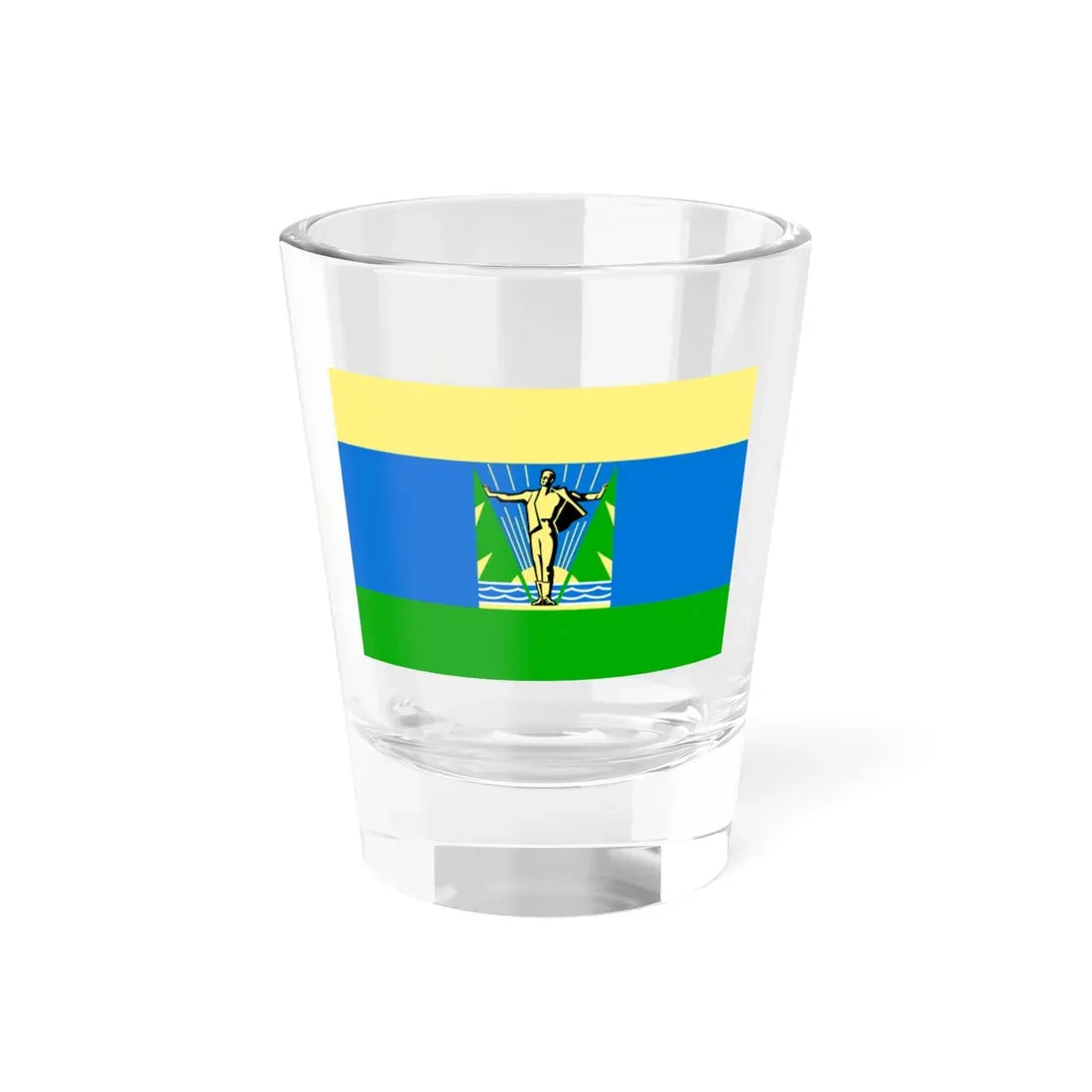 Флаг Комсомольска-на-Амуре (Russia) Shot Glass 1.5oz 1.5oz - Go Mug Yourself