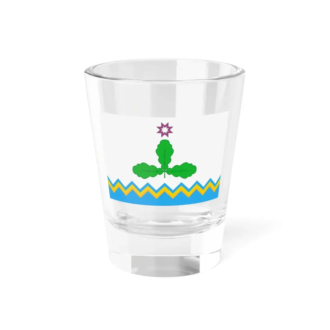 Флаг Чебоксарского раиона (Russia) Shot Glass 1.5oz 1.5oz - Go Mug Yourself