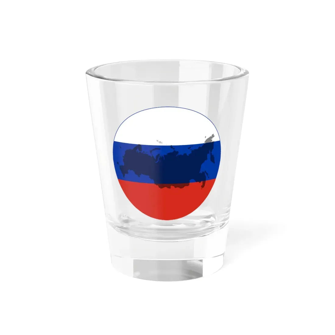 Карта России на круглом флаге (Russia) Shot Glass 1.5oz 1.5oz - Go Mug Yourself
