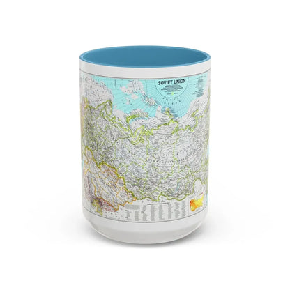 Russia - Soviet Union 1 (1990) (Map) Accent Coffee Mug 15oz Light Blue - Go Mug Yourself