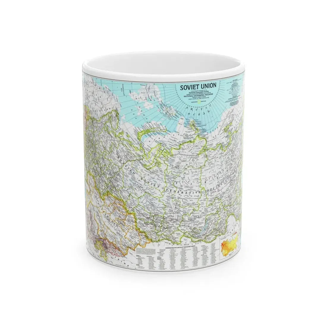 Russia - Soviet Union 1 (1990) (Map) White Coffee Mug 11oz - Go Mug Yourself
