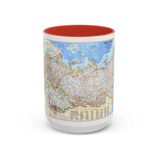 Russia - Soviet Union (1976) (Map) Accent Coffee Mug 15oz Red - Go Mug Yourself