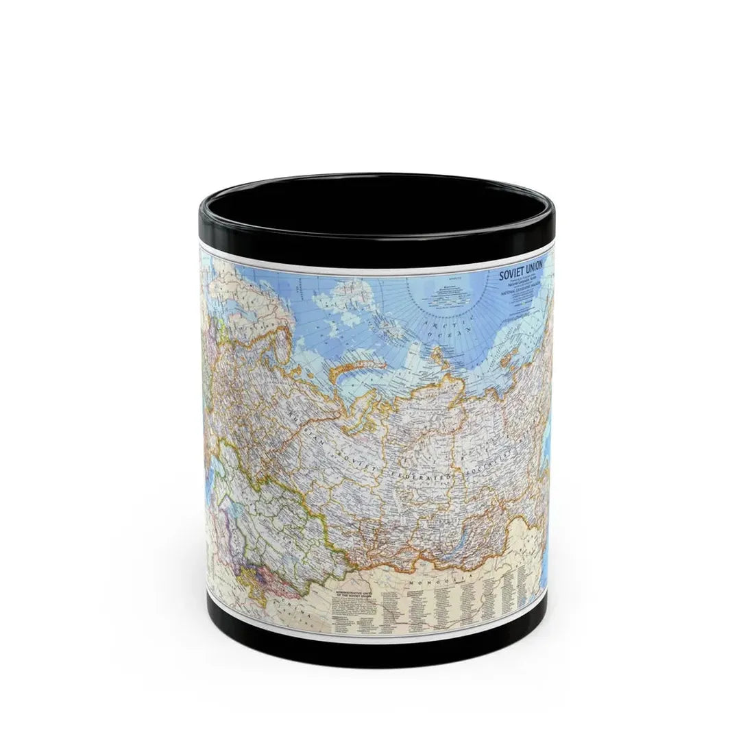 Russia - Soviet Union (1976) (Map) Black Coffee Mug 11oz - Go Mug Yourself