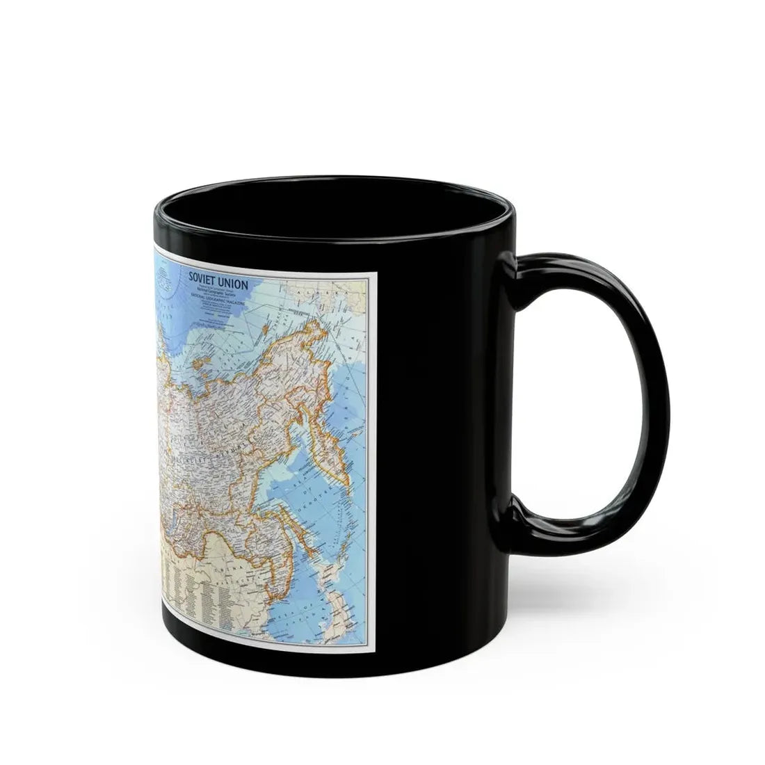 Russia - Soviet Union (1976) (Map) Black Coffee Mug - Go Mug Yourself