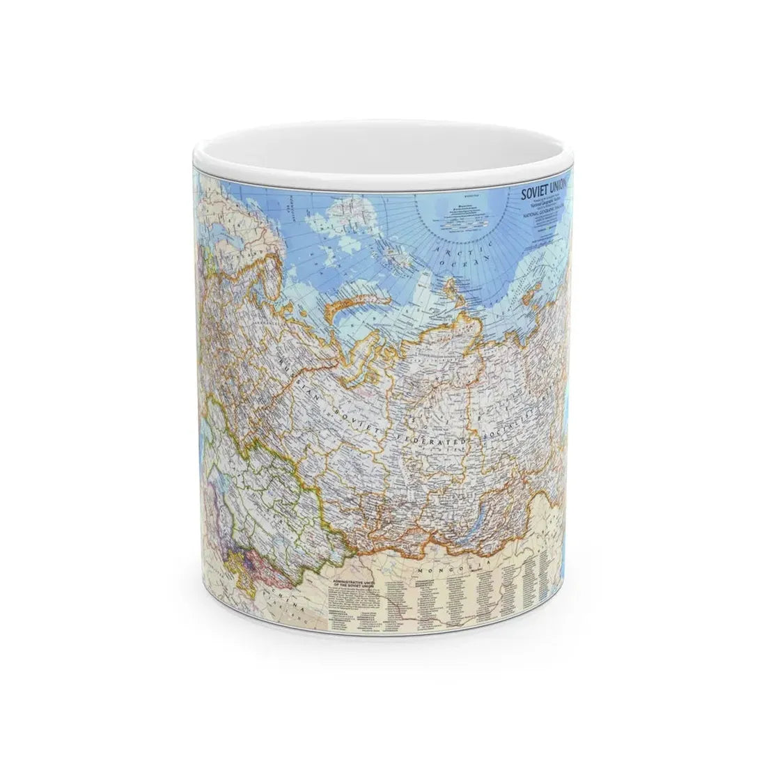 Russia - Soviet Union (1976) (Map) White Coffee Mug 11oz - Go Mug Yourself