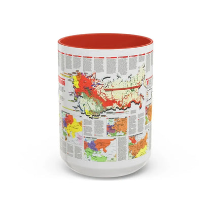 Russia - Soviet Union 2 (1990) (Map) Accent Coffee Mug 15oz Red - Go Mug Yourself