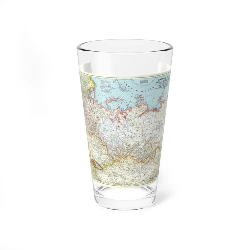 Russia - Union of Soviet Socialist Republics (1944) (Map) Pint Glass 16oz-16oz-Go Mug Yourself