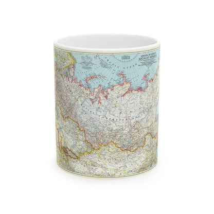 Russia - Union of Soviet Socialist Republics (1944) (Map) White Coffee Mug-11oz-Go Mug Yourself