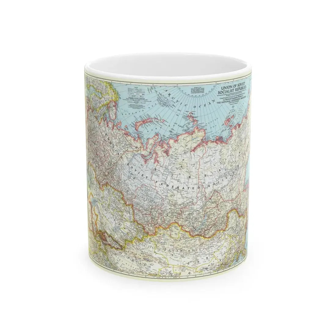 Russia - Union of Soviet Socialist Republics (1944) (Map) White Coffee Mug 11oz - Go Mug Yourself