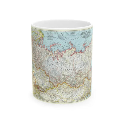 Russia - Union of Soviet Socialist Republics (1944) (Map) White Coffee Mug 11oz - Go Mug Yourself