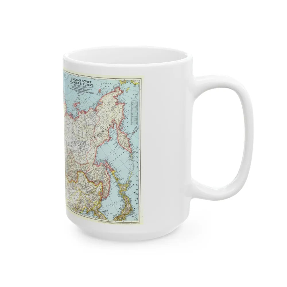 Russia - Union of Soviet Socialist Republics (1944) (Map) White Coffee Mug-Go Mug Yourself