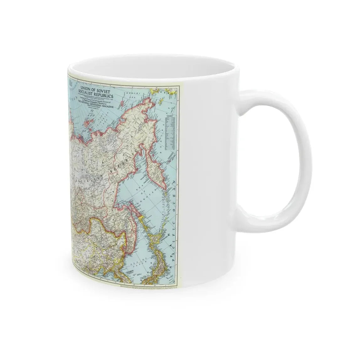 Russia - Union of Soviet Socialist Republics (1944) (Map) White Coffee Mug - Go Mug Yourself