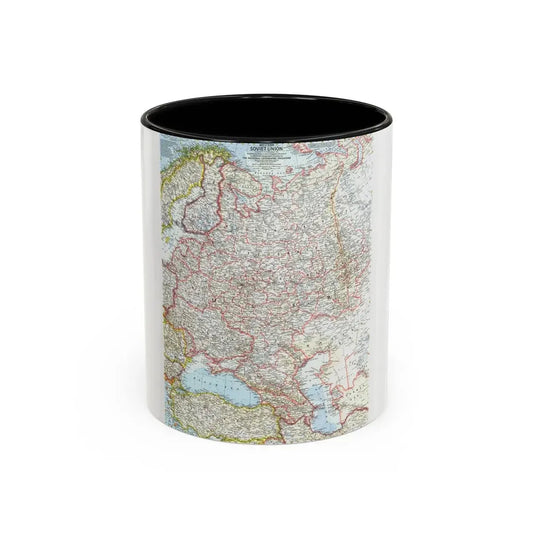 Russia - Western Soviet Union (1959) (Map) Accent Coffee Mug 11oz Black - Go Mug Yourself