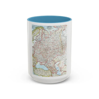Russia - Western Soviet Union (1959) (Map) Accent Coffee Mug 15oz Light Blue - Go Mug Yourself