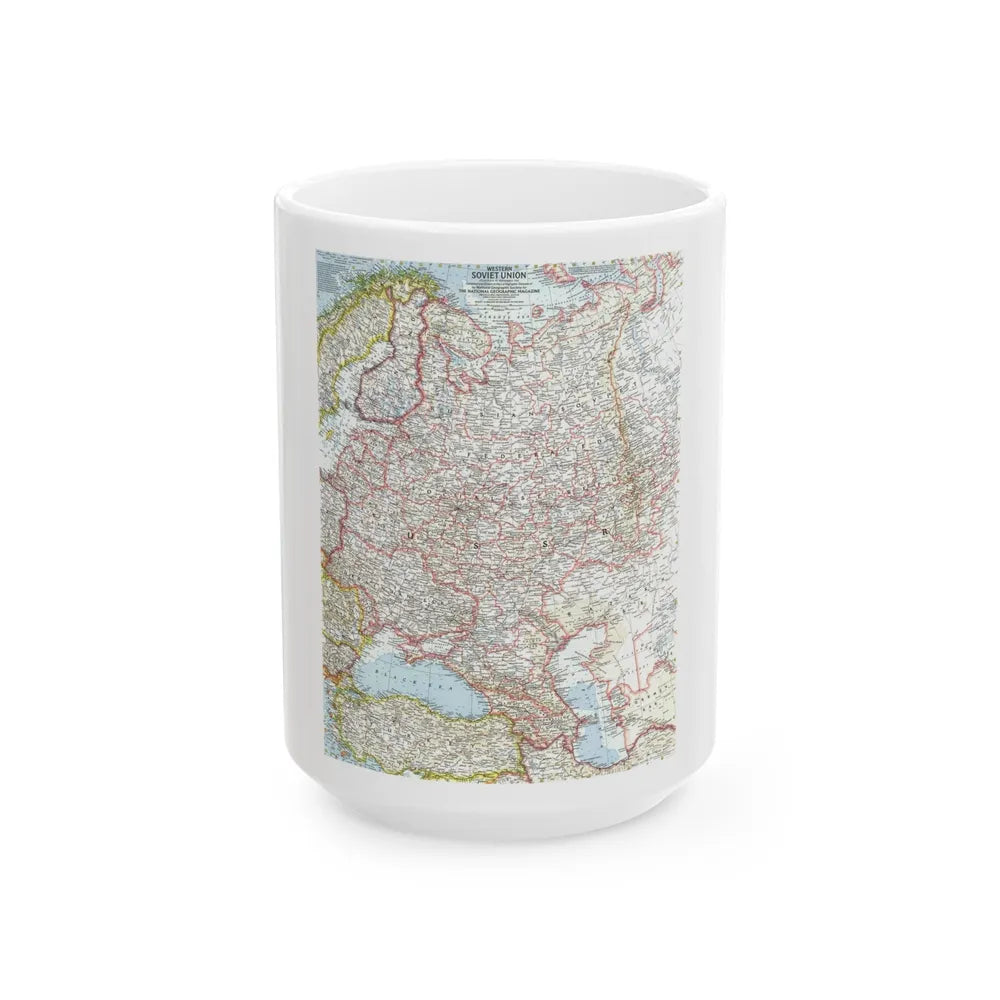 Russia - Western Soviet Union (1959) (Map) White Coffee Mug-15oz-Go Mug Yourself