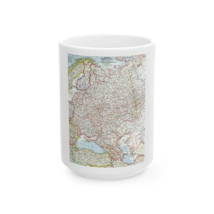 Russia - Western Soviet Union (1959) (Map) White Coffee Mug 15oz - Go Mug Yourself