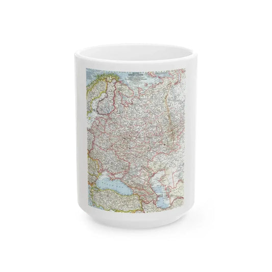 Russia - Western Soviet Union (1959) (Map) White Coffee Mug 15oz - Go Mug Yourself