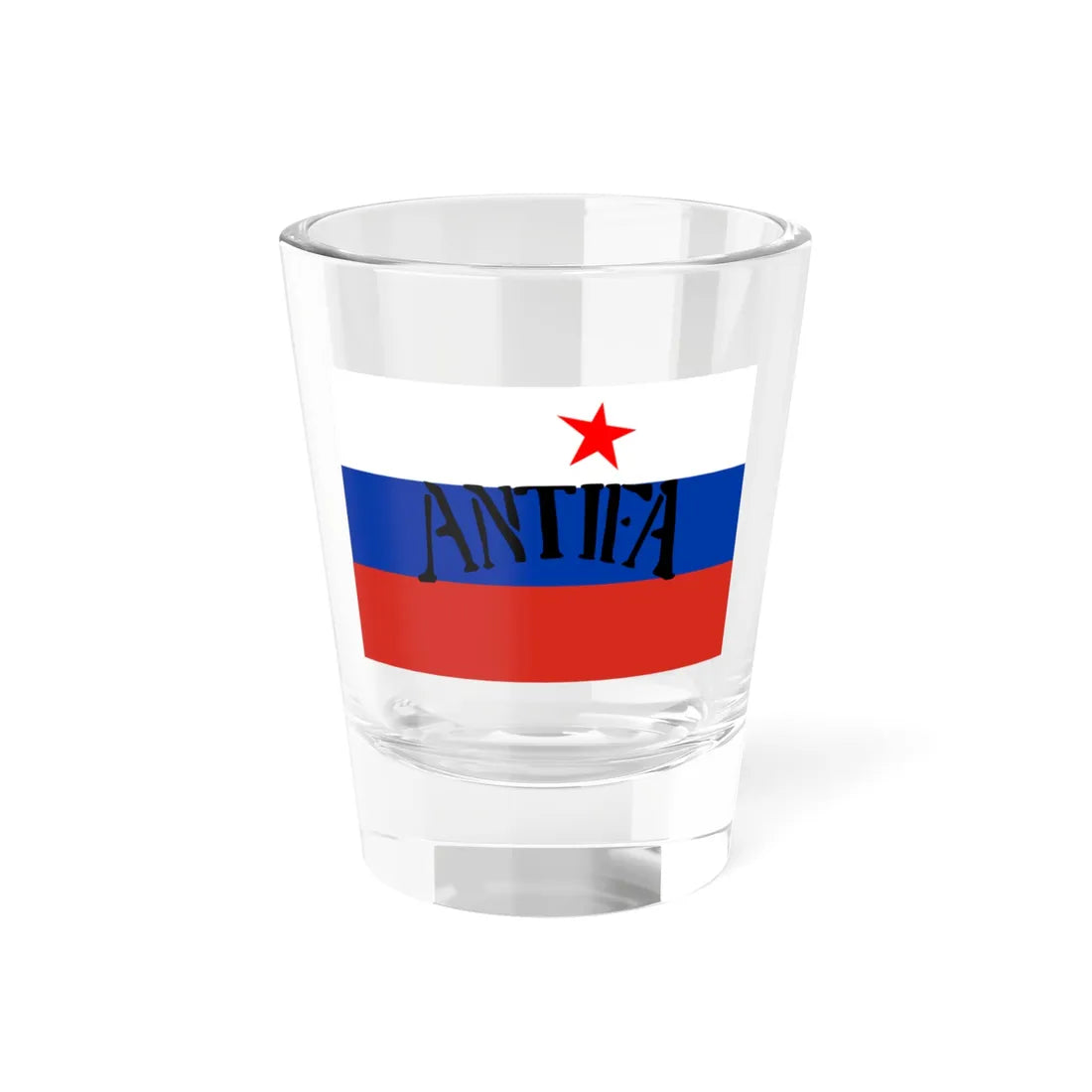 Russian Antifa Flag (Russia) Shot Glass 1.5oz 1.5oz - Go Mug Yourself