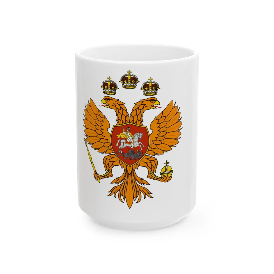 Russian Banner Of The Tsar 1613-1693 (Russia) White Coffee Mug 15oz - Go Mug Yourself