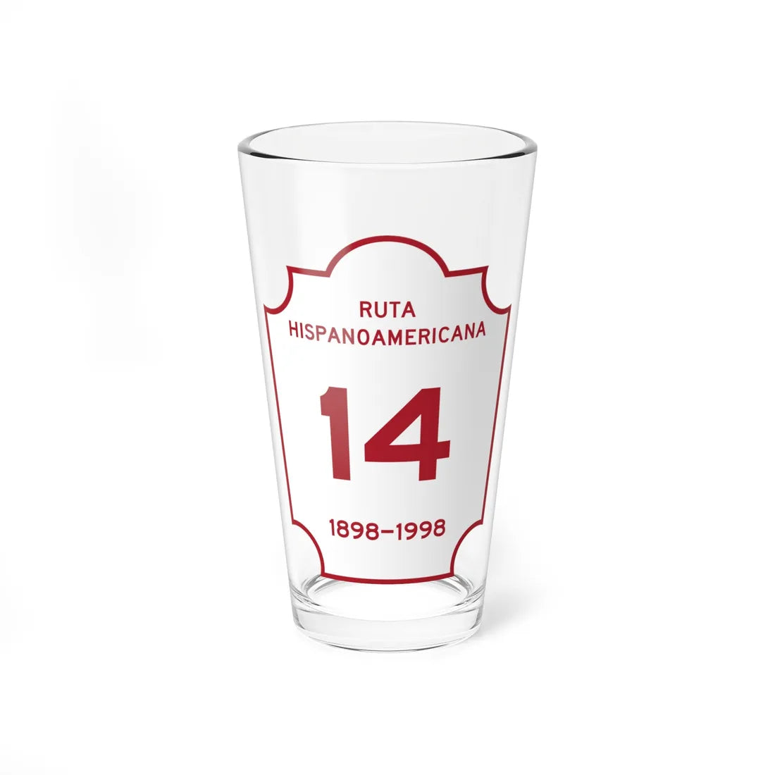 Ruta Hispanoamericana (Puerto Rico) (Road Sign) Pint Glass 16oz 16oz - Go Mug Yourself
