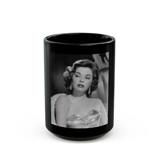 Ruth Roman #02 (Vintage Female Icon) Black Coffee Mug-15oz-Go Mug Yourself