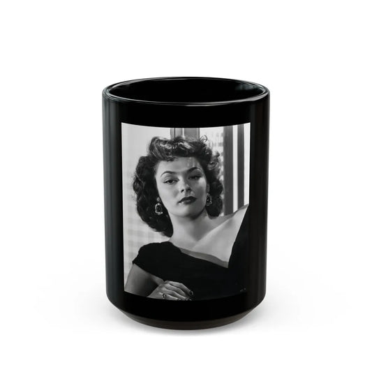 Ruth Roman #07 (Vintage Female Icon) Black Coffee Mug-15oz-Go Mug Yourself