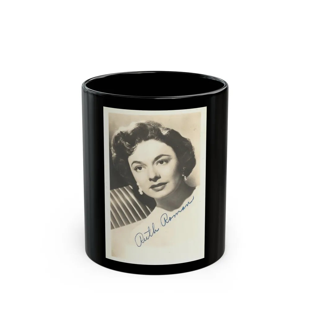 Ruth Roman #100 (Vintage Female Icon) Black Coffee Mug-11oz-Go Mug Yourself