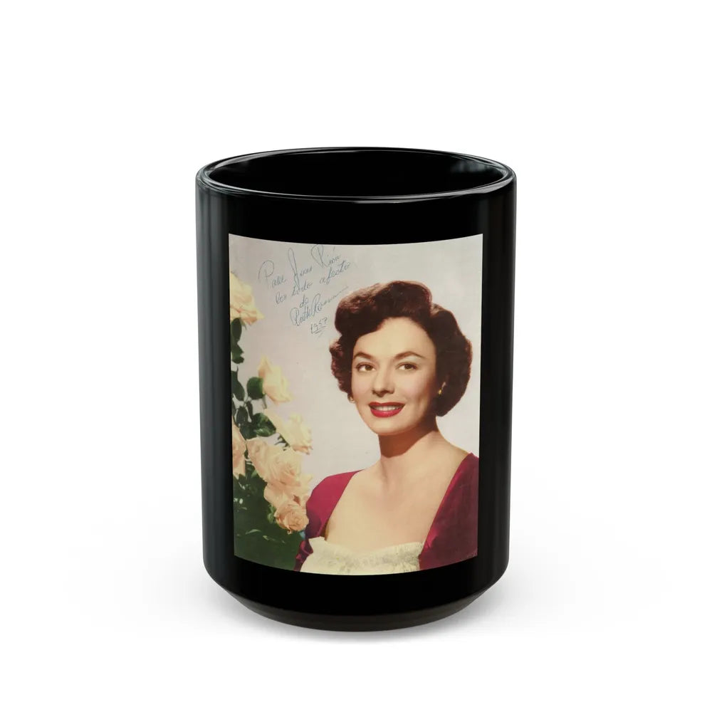 Ruth Roman #101 (Vintage Female Icon) Black Coffee Mug-15oz-Go Mug Yourself