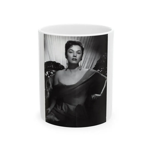 Ruth Roman #102 - 8.5x10.5 B&W Upper Body Glamour Photo on Magazine Page (Vintage Female Icon) White Coffee Mug 11oz - Go Mug Yourself