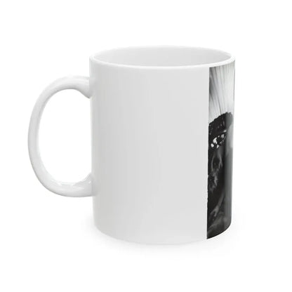 Ruth Roman #102 - 8.5x10.5 B&W Upper Body Glamour Photo on Magazine Page (Vintage Female Icon) White Coffee Mug - Go Mug Yourself