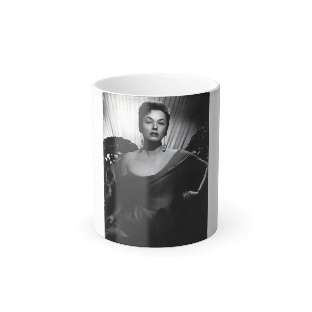 Ruth Roman #102 - 8.5x10.5 B&W Upper Body Glamour Photo on Magazine Page (Vintage Female Icons) Color Changing Mug 11oz-11oz-Go Mug Yourself