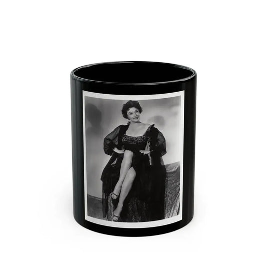 Ruth Roman #103 - 8x10 B&W Full Body Glamour Dress & Lingerie from circa (Vintage Female Icon) Black Coffee Mug 11oz - Go Mug Yourself